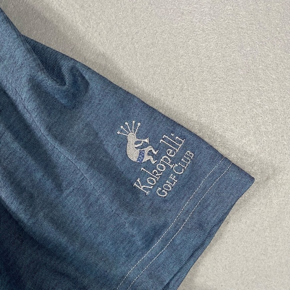 Travis Mathew Blue Golf Polo Shirt Kokopelli Club Embroidery Mens Size XL - Picture 3 of 7